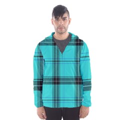 Aqua Plaid Hooded Windbreaker (men)