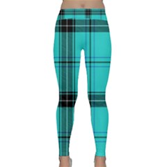 Aqua Plaid Classic Yoga Leggings