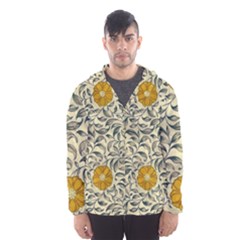 Japanese Floral Orange Hooded Windbreaker (men)