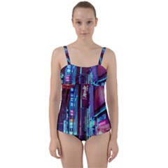 Japan City Twist Front Tankini Set