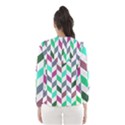 Zigzag Chevron Pattern Aqua Purple Hooded Windbreaker (Women) View2