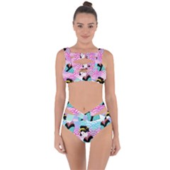 Japanese Abstract Bandaged Up Bikini Set 