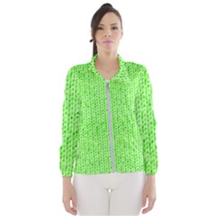 Knitted Wool Neon Green Windbreaker (women)