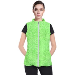Knitted Wool Neon Green Women s Puffer Vest