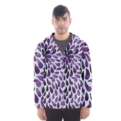 Purple Abstract Swirl Drops Hooded Windbreaker (men)