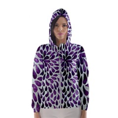 Purple Abstract Swirl Drops Hooded Windbreaker (women)