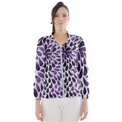 Purple Abstract Swirl Drops Windbreaker (women)