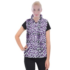 Purple Abstract Swirl Drops Women s Button Up Vest