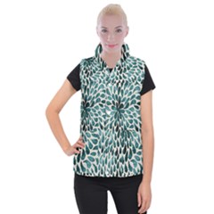 Teal Abstract Swirl Drops Women s Button Up Vest