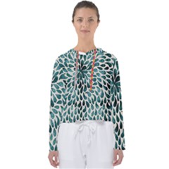 Teal Abstract Swirl Drops Women s Slouchy Sweat