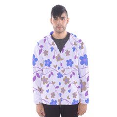 Blue Vintage Flowers Hooded Windbreaker (men)