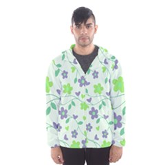 Green Vintage Flowers Hooded Windbreaker (men)