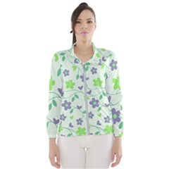 Green Vintage Flowers Windbreaker (women)