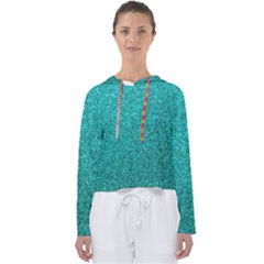 Aqua Glitter Women s Slouchy Sweat