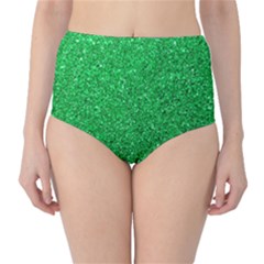 Green Glitter Classic High-waist Bikini Bottoms