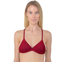 Red  Glitter Reversible Tri Bikini Top
