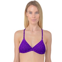 Purple  Glitter Reversible Tri Bikini Top