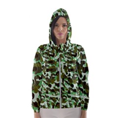 Brownish Green Camo Hooded Windbreaker (women)