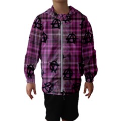 Pink  Plaid Anarchy Hooded Windbreaker (kids)