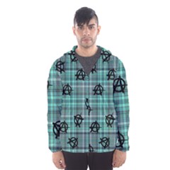 Aqua  Plaid Anarchy Hooded Windbreaker (men)