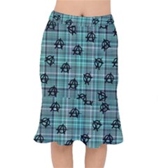 Aqua  Plaid Anarchy Mermaid Skirt by snowwhitegirl