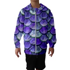 Blue Purple Mermaid Scale Hooded Windbreaker (kids)