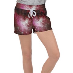 Nebula Red Women s Velour Lounge Shorts by snowwhitegirl