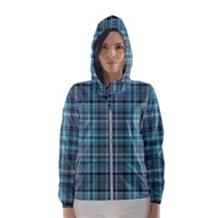 Teal Plaid Hooded Windbreaker (women)