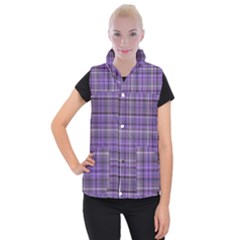 Purple  Plaid Women s Button Up Vest by snowwhitegirl