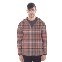 Peach  Plaid Hooded Windbreaker (men)