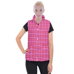 Valentine Pink Red Plaid Women s Button Up Vest