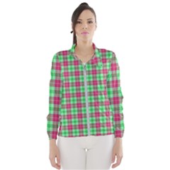 Pink Green Plaid Windbreaker (women) by snowwhitegirl