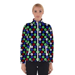 Eye Dots Green Blue Red Winter Jacket