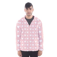 Hearts Dots Pink Hooded Windbreaker (men)