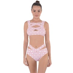 Hearts Dots Pink Bandaged Up Bikini Set 