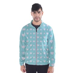 Hearts Dots Blue Windbreaker (men)