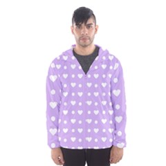 Hearts Dots Purple Hooded Windbreaker (men)