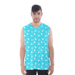 Hearts And Star Dot Blue Men s Basketball Tank Top