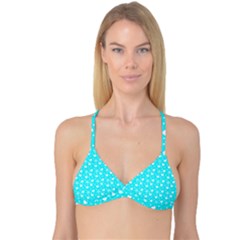 Hearts And Star Dot Blue Reversible Tri Bikini Top