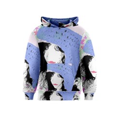 Girl With Hat Kids  Pullover Hoodie