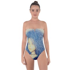 Blue Hair Boy Tie Back One Piece Swimsuit