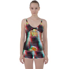 Eating Lunch 3d Tie Front Two Piece Tankini