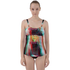 Eating Lunch 3d Twist Front Tankini Set