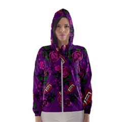 Purple  Rose Vampire Hooded Windbreaker (women)