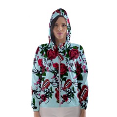 Light Blue Rose Vampire Hooded Windbreaker (women)