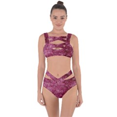 Heart Pattern Bandaged Up Bikini Set 