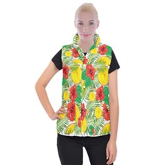 Orange Tropics Women s Button Up Vest by snowwhitegirl