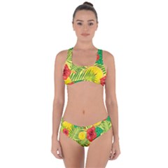 Orange Tropics Yellow Criss Cross Bikini Set