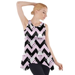 Pink Teapot Chevron Side Drop Tank Tunic by snowwhitegirl