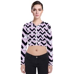 Pink Teapot Chevron Zip Up Bomber Jacket by snowwhitegirl